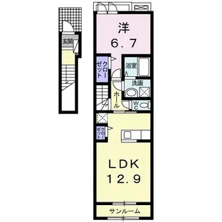 アトールI【2階】の間取り