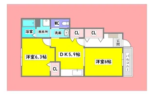 広島県東広島市黒瀬町南方【アパート】の間取り