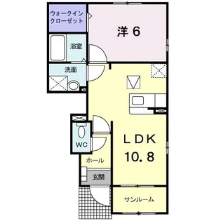 デルニエ シュマンII【1階】の間取り