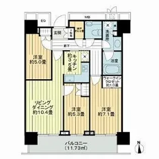 ザ・パークハウス晴海タワーズクロノレジデンス【30階】の間取り