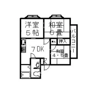 ハイツ西河内【2階】の間取り