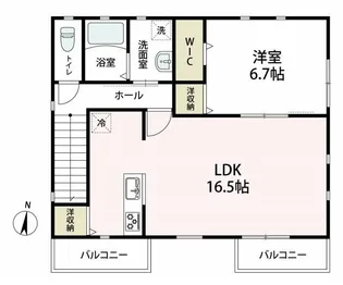 カーサソレイユA【2階】の間取り