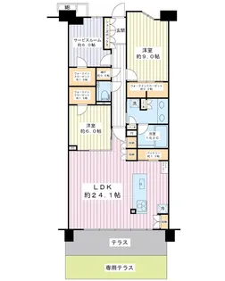 ザ・パークハウス新浦安マリンヴィラベイプラザ【1階】の間取り