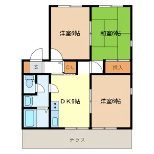 メゾンむつみヶ丘【1階】の間取り