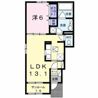 トライブD【1階】の間取り
