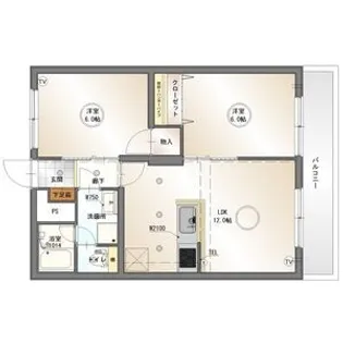 愛知県名古屋市中川区中島新町1【マンション】の間取り