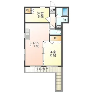 レナジア大倉【2階】の間取り