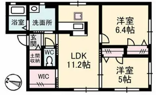 カメリア江の内【2階】の間取り