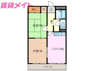 コーポラス須賀【2階】の間取り