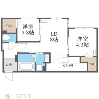 ラグランジュ円山【1階】の間取り