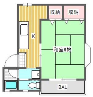 みどりコーポ【1階】の間取り