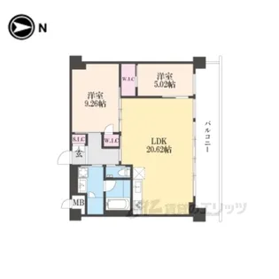 プレジオ宝塚ASIAN【3階】の間取り