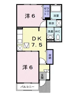 コモドカーサB【1階】の間取り