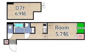 ハーモニーテラス今市【1階】の間取り