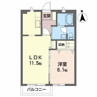 ルガール大谷B【1階】の間取り