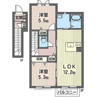 シャルム・メゾンC【2階】の間取り