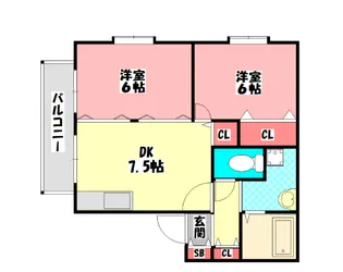 サニーハウス南【1階】の間取り