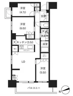 イプセ府中【3階】の間取り