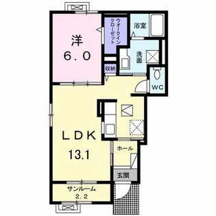 アプリコット B【1階】の間取り