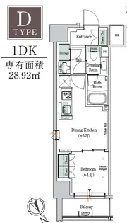 ワンルーフレジデンス中野【4階】の間取り