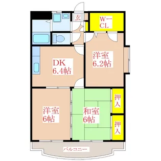 サンライズK&Y【2階】の間取り