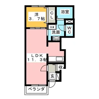 カレントガーデンC【1階】の間取り