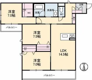 シャーメゾンステージ新山口 B棟【2階】の間取り