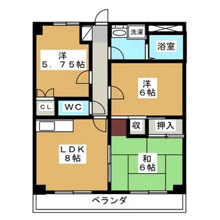 グランデージ丸太【4階】の間取り