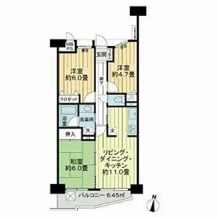 ライオンズガーデン大宮・大和田公園【4階】の間取り