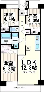 芦花公園パークホームズ【2階】の間取り
