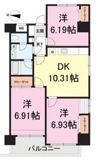 コスモリード池上【12階】の間取り