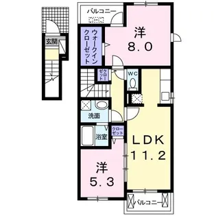 ハイツリー・バイオレット【2階】の間取り