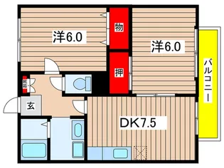 サンガーデン西山本A棟【2階】の間取り