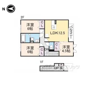 メナス二上【2階】の間取り
