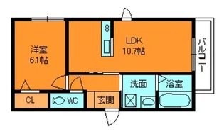 カーザソラーレ【3階】の間取り