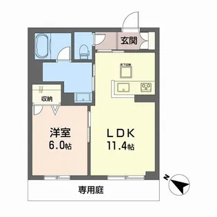 フルールブラン【1階】の間取り