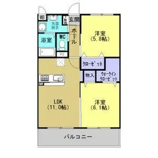 メゾン シュシュ【2階】の間取り