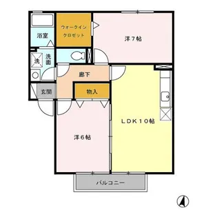 サンライズ B【2階】の間取り