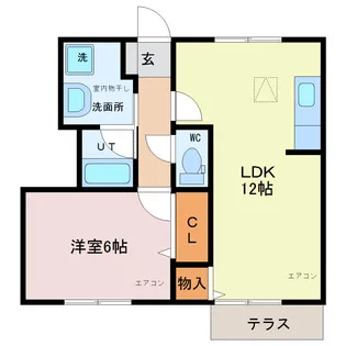 シルエーラあきのI【1階】の間取り