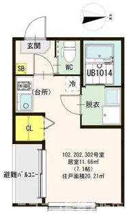 ハーモニーテラス姫島IV【1階】の間取り