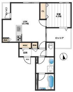 サンクレスト【4階】の間取り