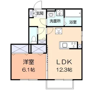 スプリーム西湘【1階】の間取り