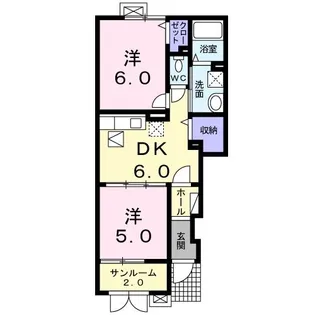 ジャルディーノC【1階】の間取り