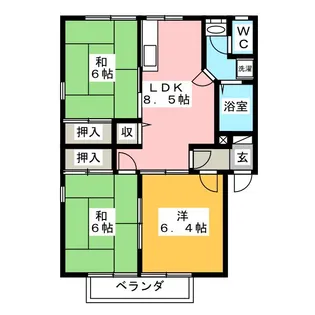 ドリームタウン宮沢 B棟【1階】の間取り