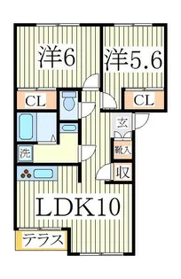 サンミラドールB【1階】の間取り