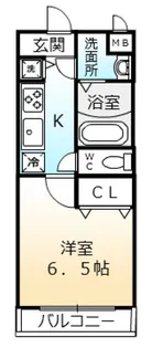 シャルマンフジもずウエスト【1階】の間取り