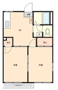 タウニーヒラオカA棟【2階】の間取り