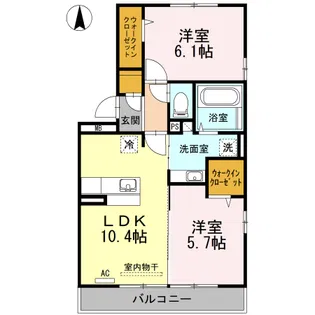 ポペット中島II【3階】の間取り