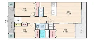 フレッセ高見馬場1209号【12階】の間取り