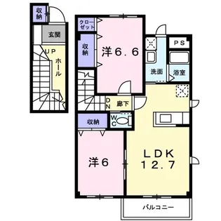 セントラル ヴィレッジ A棟【2階】の間取り